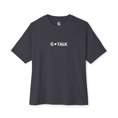 G•TALK Minimal Logo Tee — Oversized Boxy Black T-Shirt