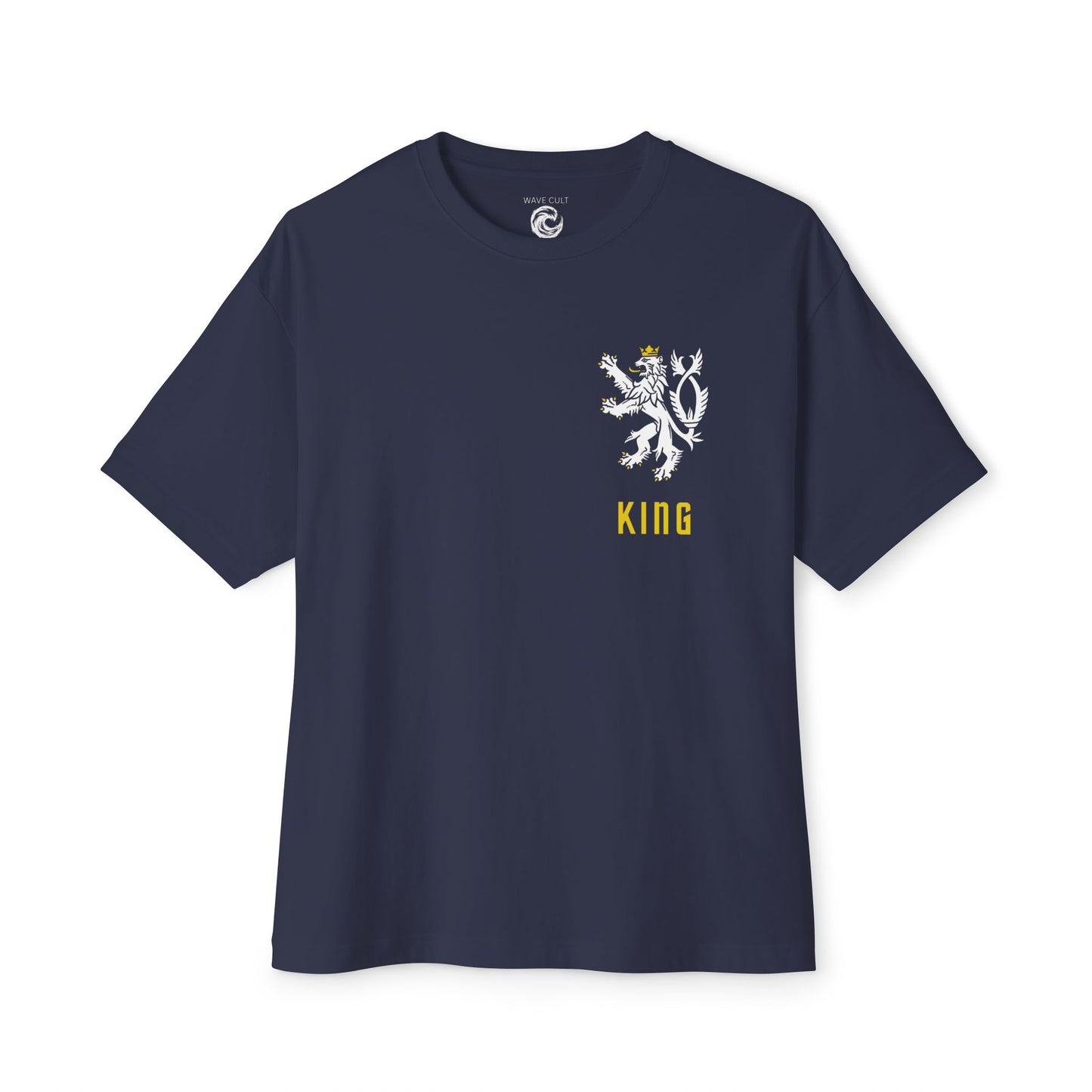 King Lion Crest Tee — Oversized Boxy Black T‑Shirt