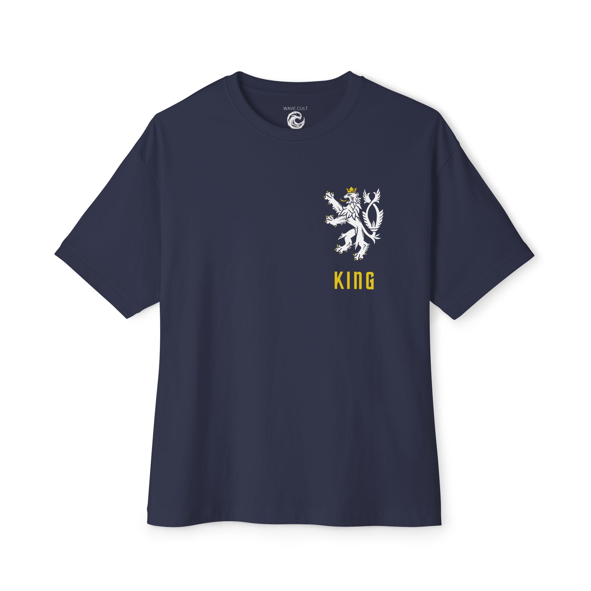 King Lion Crest Tee — Oversized Boxy Black T‑Shirt