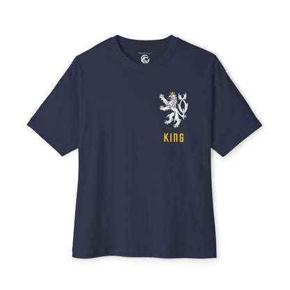 King Lion Crest Tee — Oversized Boxy Black T‑Shirt