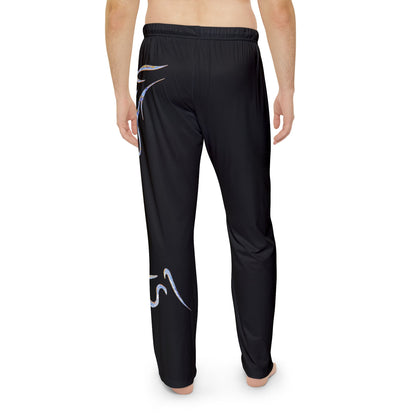 Men's Black Flame Lounge Pants — Tribal Graphic Pajama Bottoms