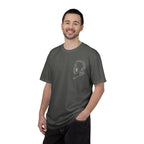 T-Shirt — 'THE FUTURE' Dove Graphic Tee with Headset Chest Sketch