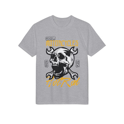 Motorcycles Hot Rod Skull T-Shirt — Biker Skull Wrench Graphic Tee