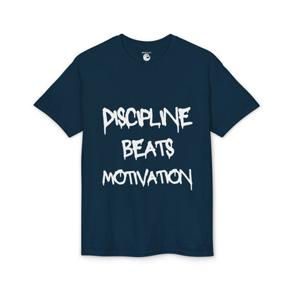 Discipline beats Motivation T‑Shirt — Motivational Gym Fitness Tee