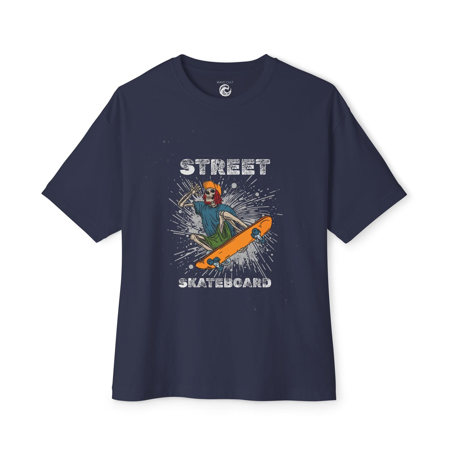 Skateboard Street Graphic Tee — Retro Skater Oversized Boxy T-Shirt
