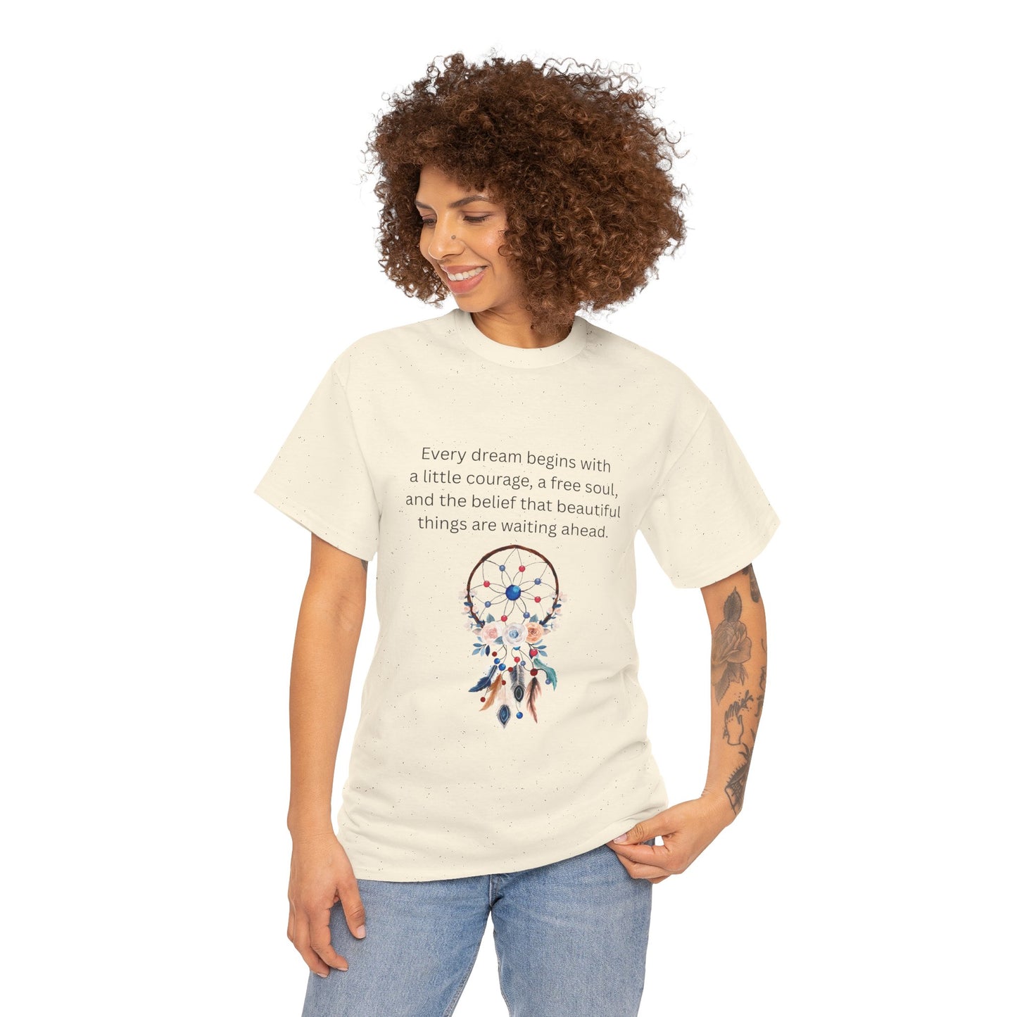 Dreamcatcher Quote T-Shirt — "Every dream begins with..." Inspirational Tee