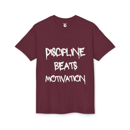 Discipline beats Motivation T‑Shirt — Motivational Gym Fitness Tee