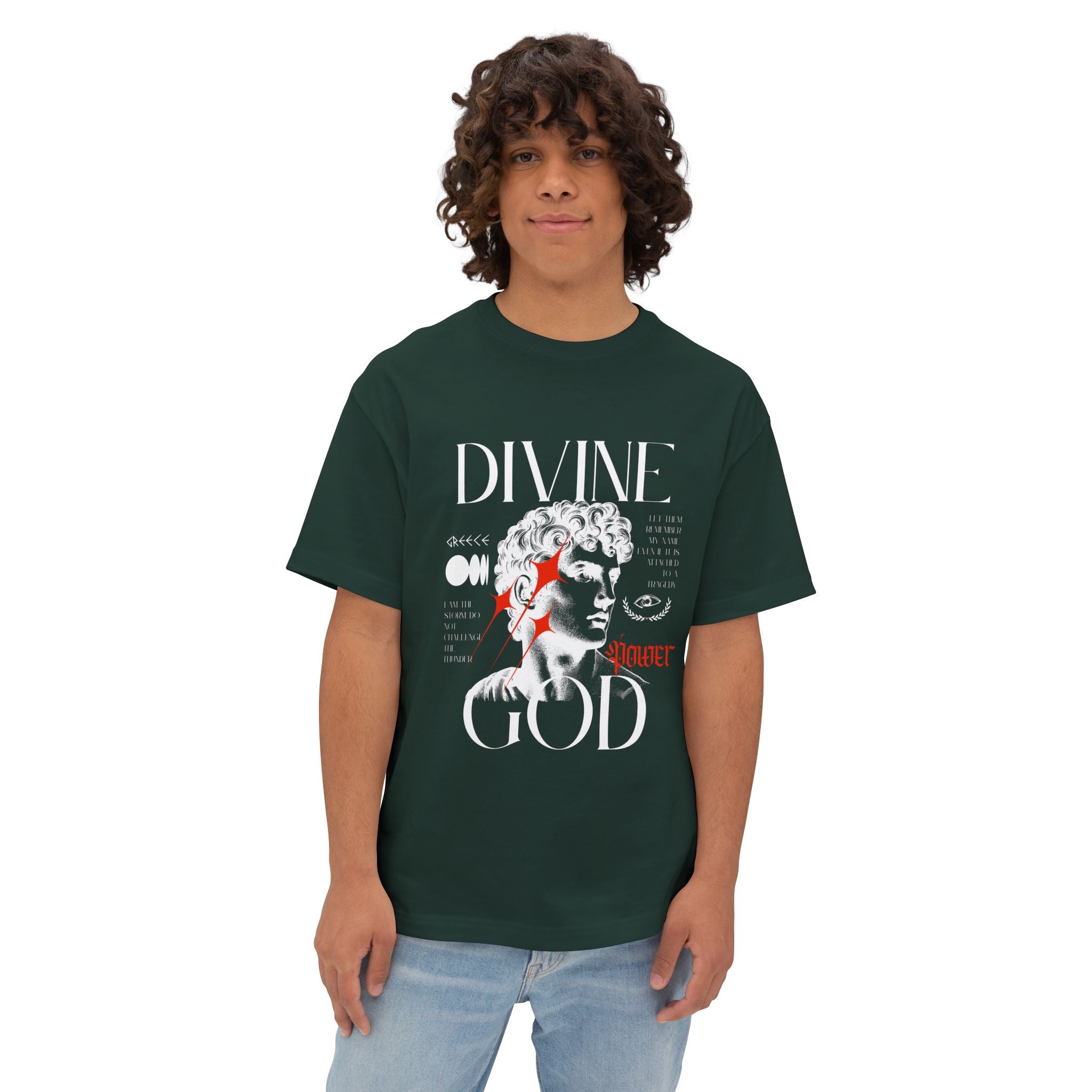 oversize tshirt. Divine God Statue Graphic Tee.