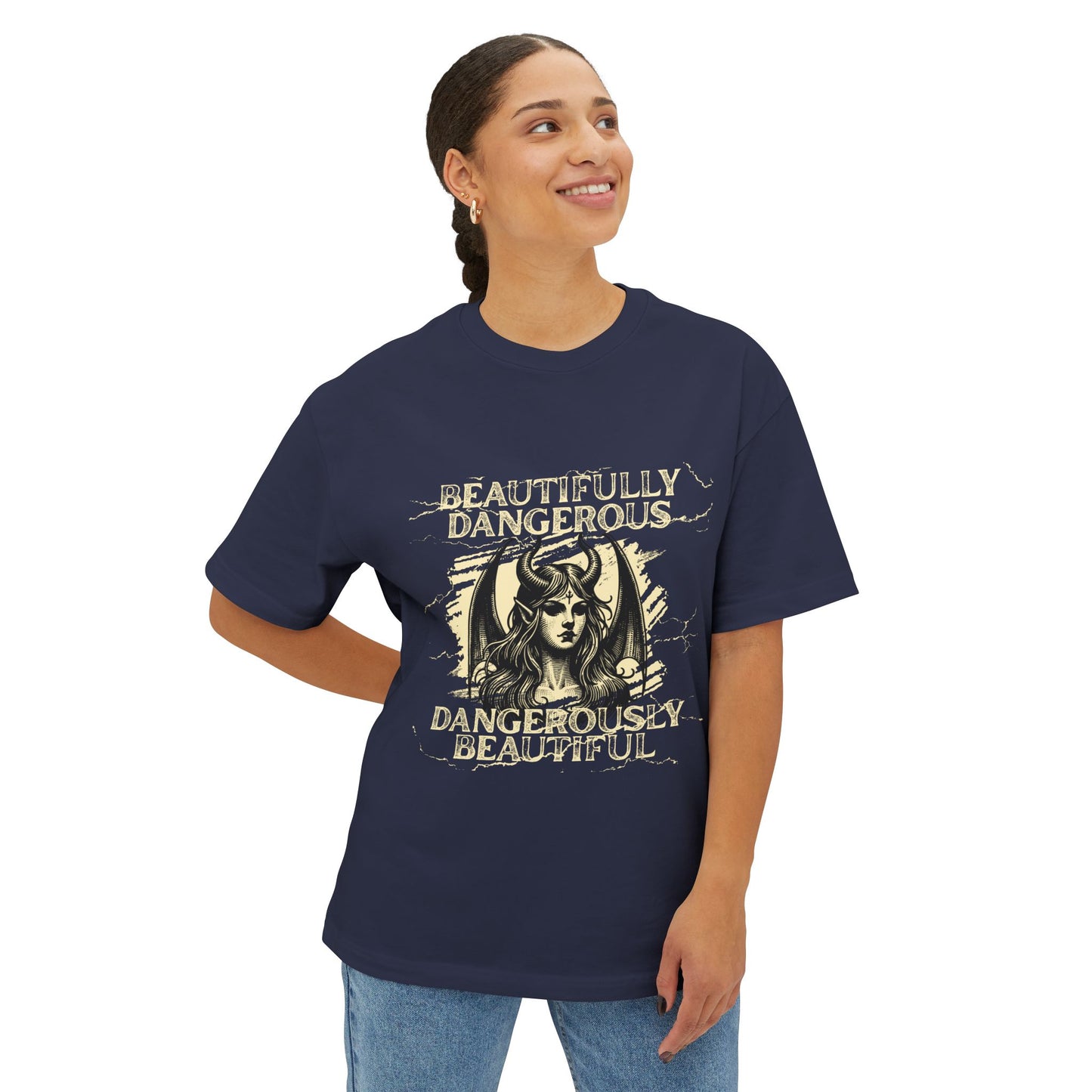 Beautifully Dangerous Graphic Tee — “Beautifully Dangerous, Dangerously Beautiful” Gothic Woman Shirt