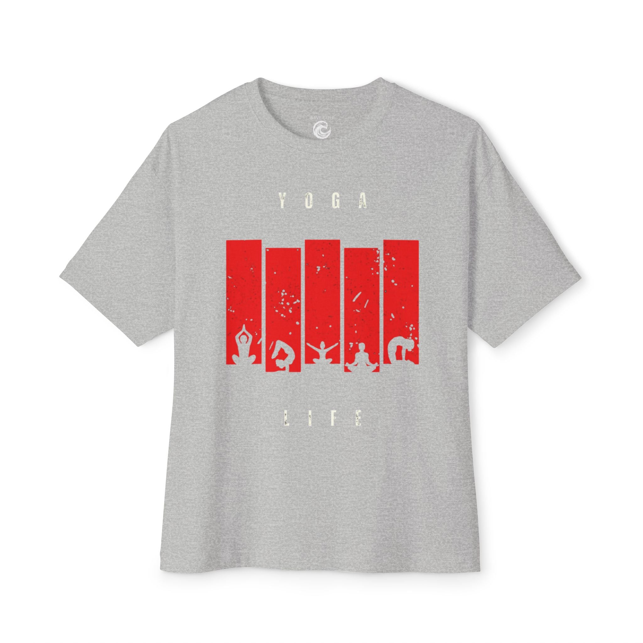 Boxy Tee — Red Bar Yoga Silhouette Graphic