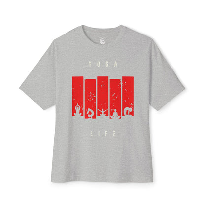 Boxy Tee — Red Bar Yoga Silhouette Graphic