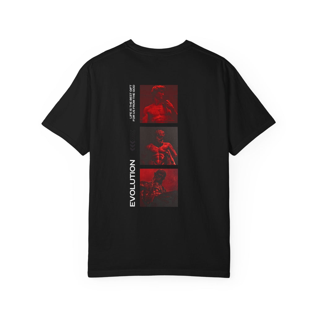 T-Shirt 4LIFE — 'Evolution' Red Script & Photo-Block Streetwear Tee