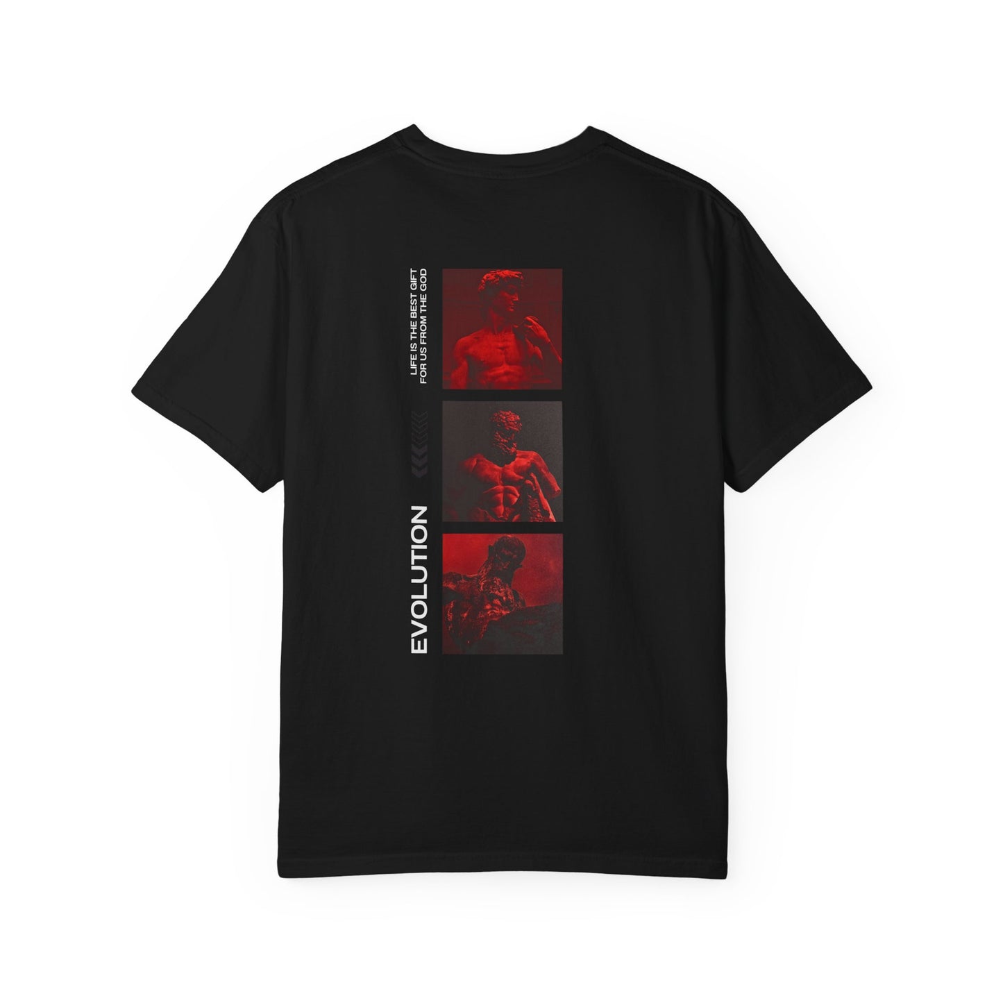 4LIFE Graphic T-Shirt — 'Evolution' Red Script & Photo-Block Streetwear Tee