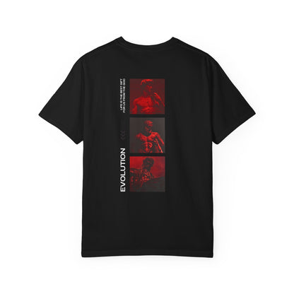 4LIFE Graphic T-Shirt — 'Evolution' Red Script & Photo-Block Streetwear Tee