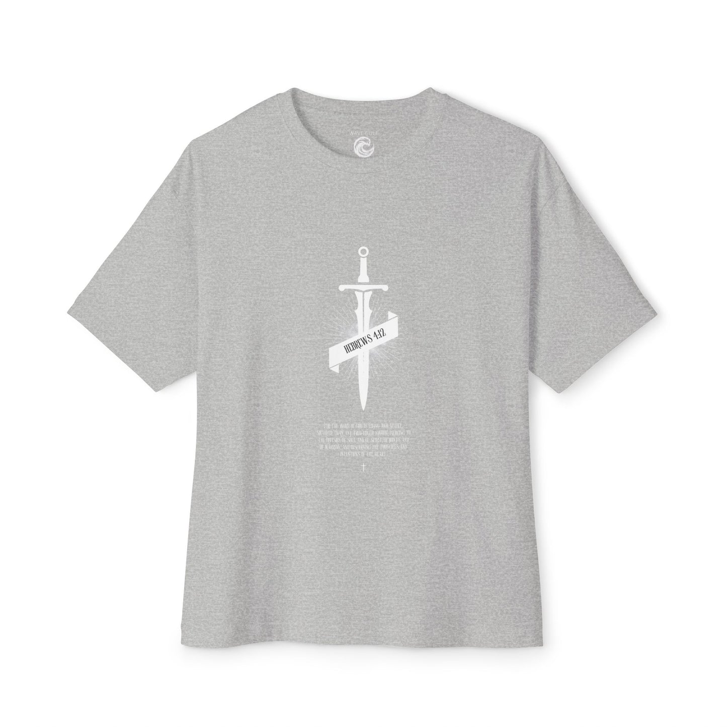Boxy Tee — Dagger & Banner Graphic T-Shirt ("Forgive Us")
