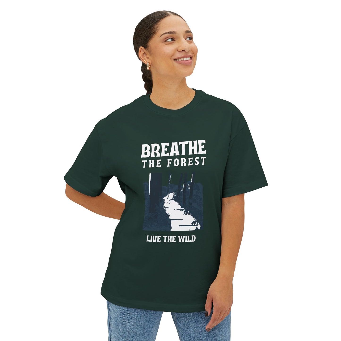 Breathe the Forest Graphic Tee — "Live the Wild" Nature T-Shirt