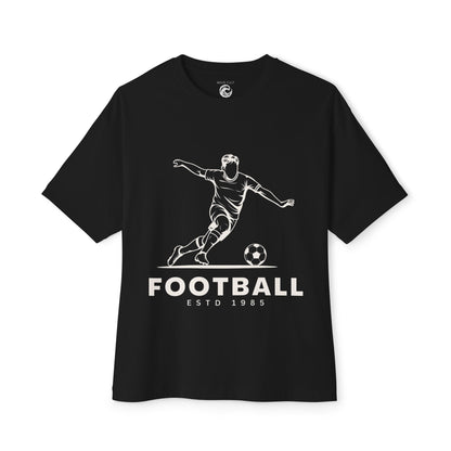 Football Player Jersey Tee — 'Football ESTD 1985' Oversized Boxy T‑Shirt (Back Number 7)