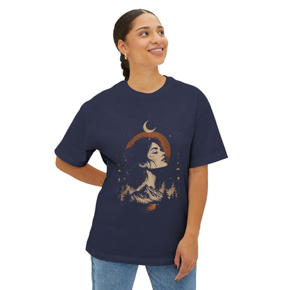 Mystic Moon Woman T-Shirt — Celestial Wilderness Graphic Tee