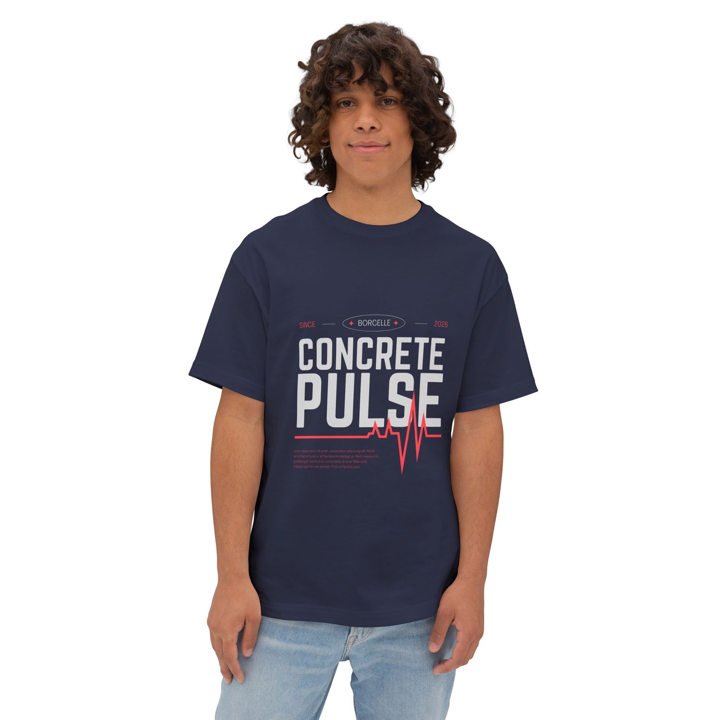 Concrete Pulse T-Shirt — Urban Construction Graphic Tee with Heartbeat Design