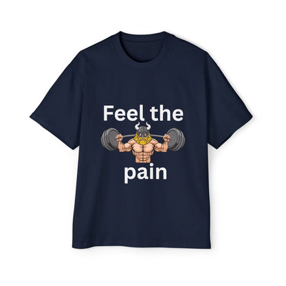 Feel the Pain Gym T‑Shirt — Heavy Oversized Workout Tee for Weightlifters