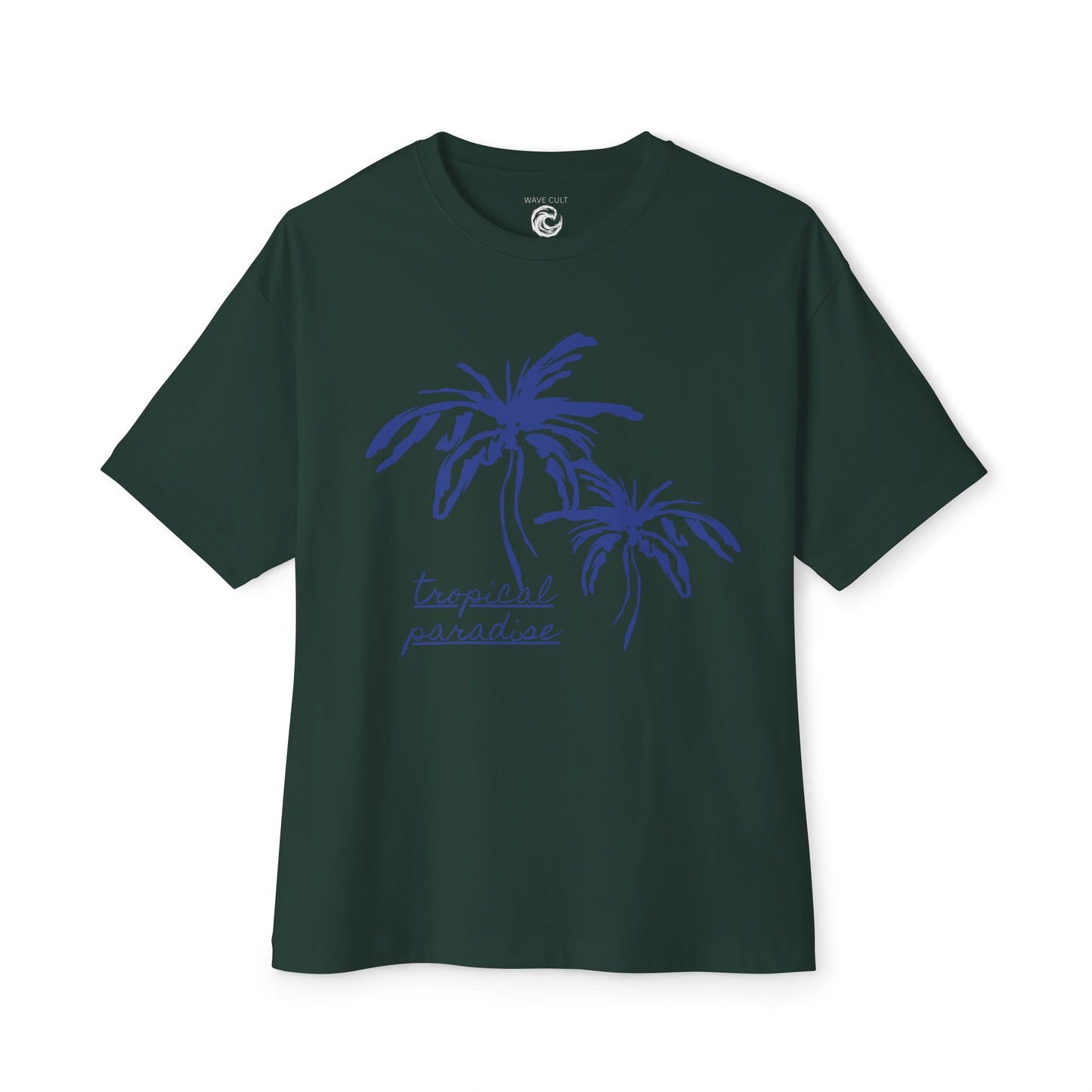 Tropical Paradise Boxy Tee — Palm Tree Oversized Graphic T-Shirt