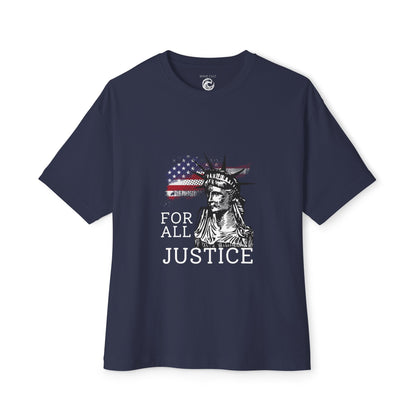For All Justice Tee — Liberty Statue American Flag T‑Shirt