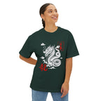 Dragon Tshirt Minimal Red Kanji '龍' (Dragon) & '日本' Pocket Graphic