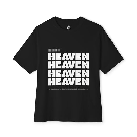 Heaven Repeat Boxy Tee — Oversized Graphic T‑Shirt