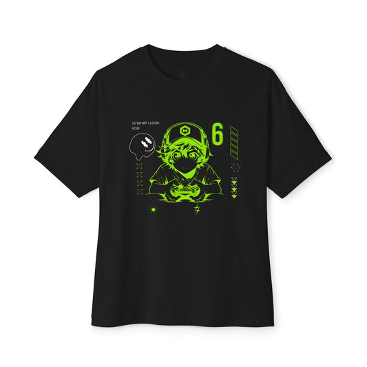 Cyber Gamer Tee — Neon Green Anime Controller Design
