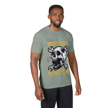 Motorcycles Hot Rod Skull T-Shirt — Biker Skull Wrench Graphic Tee
