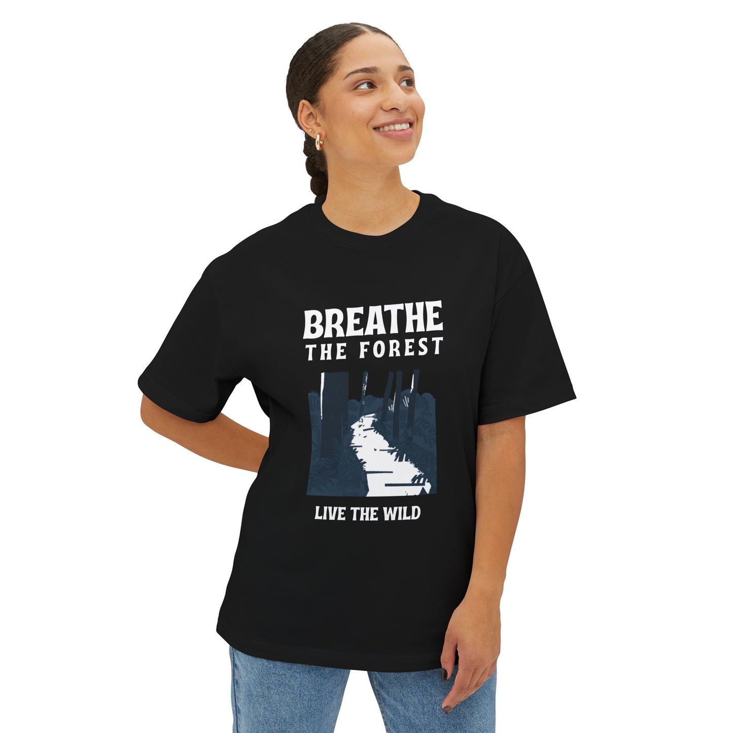 Breathe the Forest Graphic Tee — "Live the Wild" Nature T-Shirt