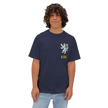 King Lion Crest Tee — Oversized Boxy Black T‑Shirt