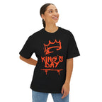 White tshirt King's Day — Oversized tshirt with Red Crown Design