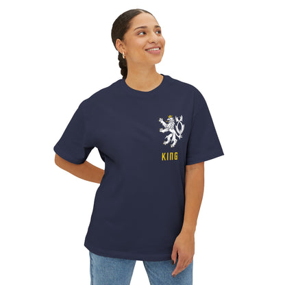 King Lion Crest Tee — Oversized Boxy Black T‑Shirt