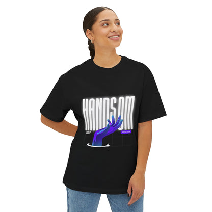 Handsom Glowing Hand Graphic Tee — Vaporwave Aesthetic Oversized Shirt