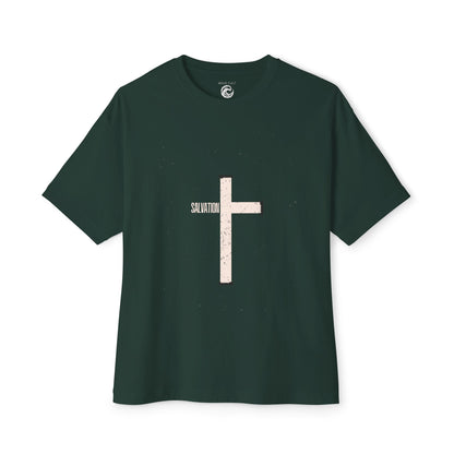 Salvation Cross Tee — Christian Faith Oversized T‑Shirt