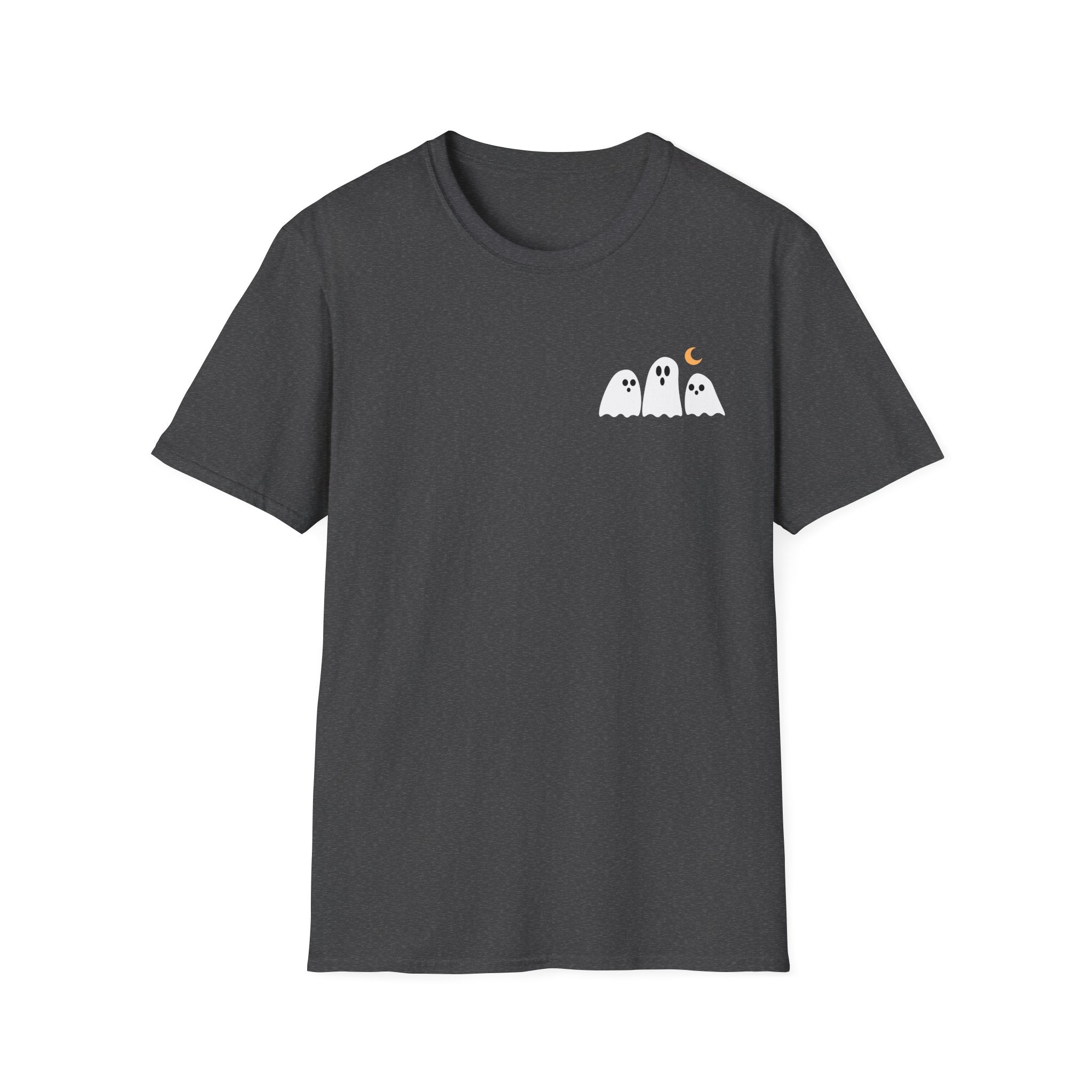 Eternity Angel T-Shirt — Small Ghosts Chest & Retro Statue Back Graphic