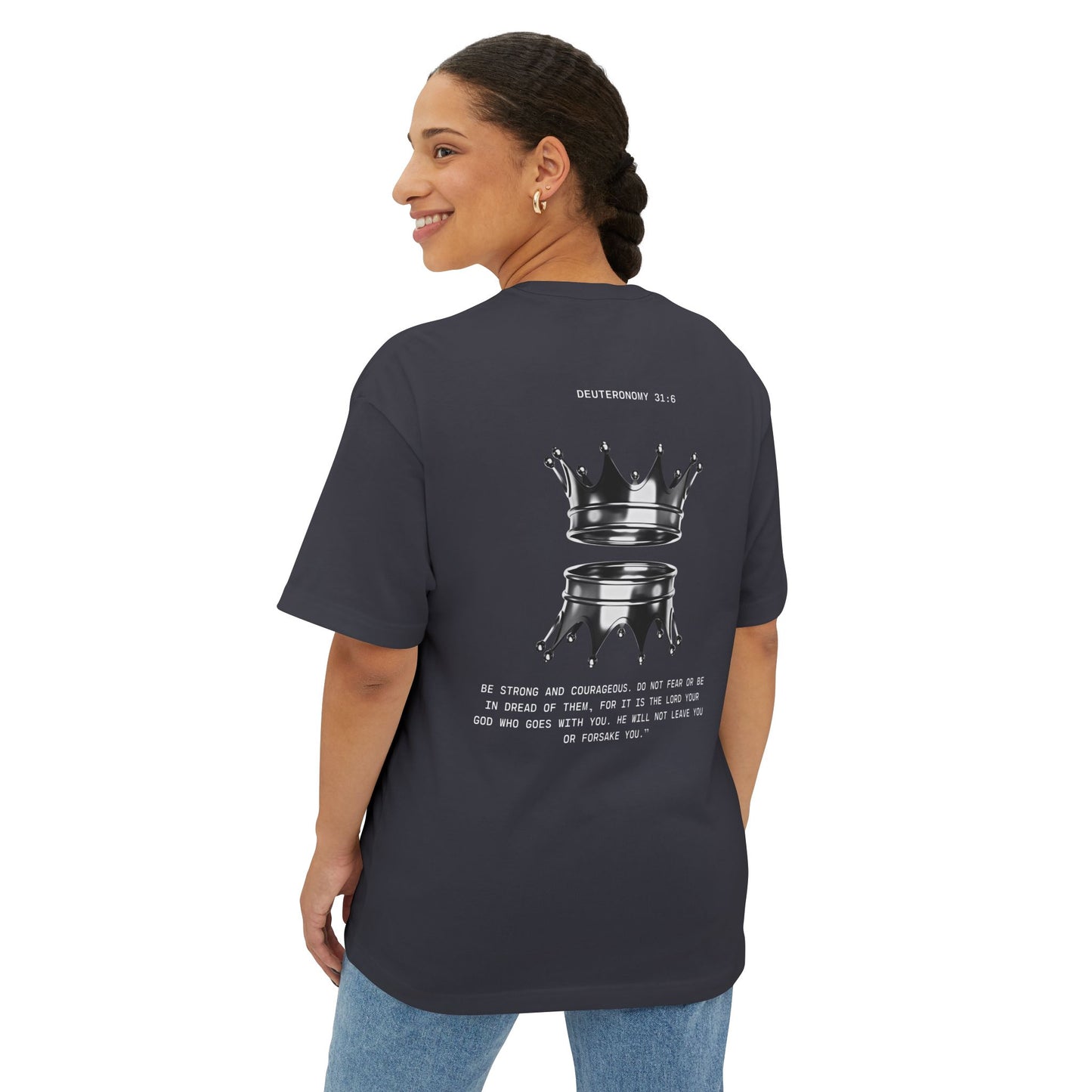 Crown Reflection Tee — Psalm 27:1 Inspirational Oversized T-Shirt
