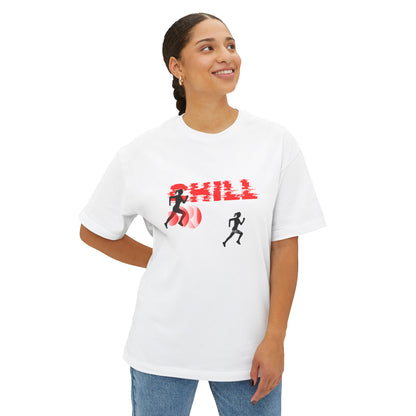 Chill Runner Tee — Minimalist Running Graphic Oversized Shirt