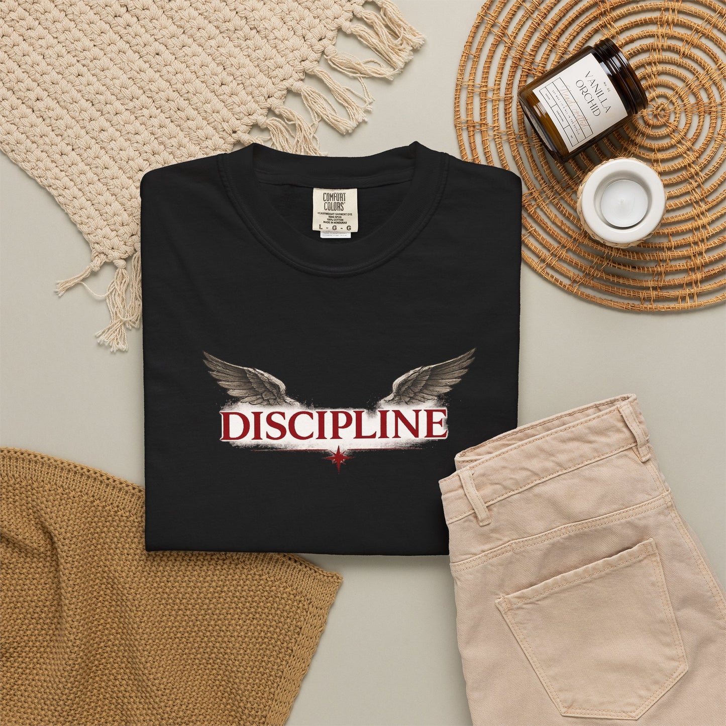 Discipline Angel Graphic T-Shirt — Military-Inspired Motivational Tee