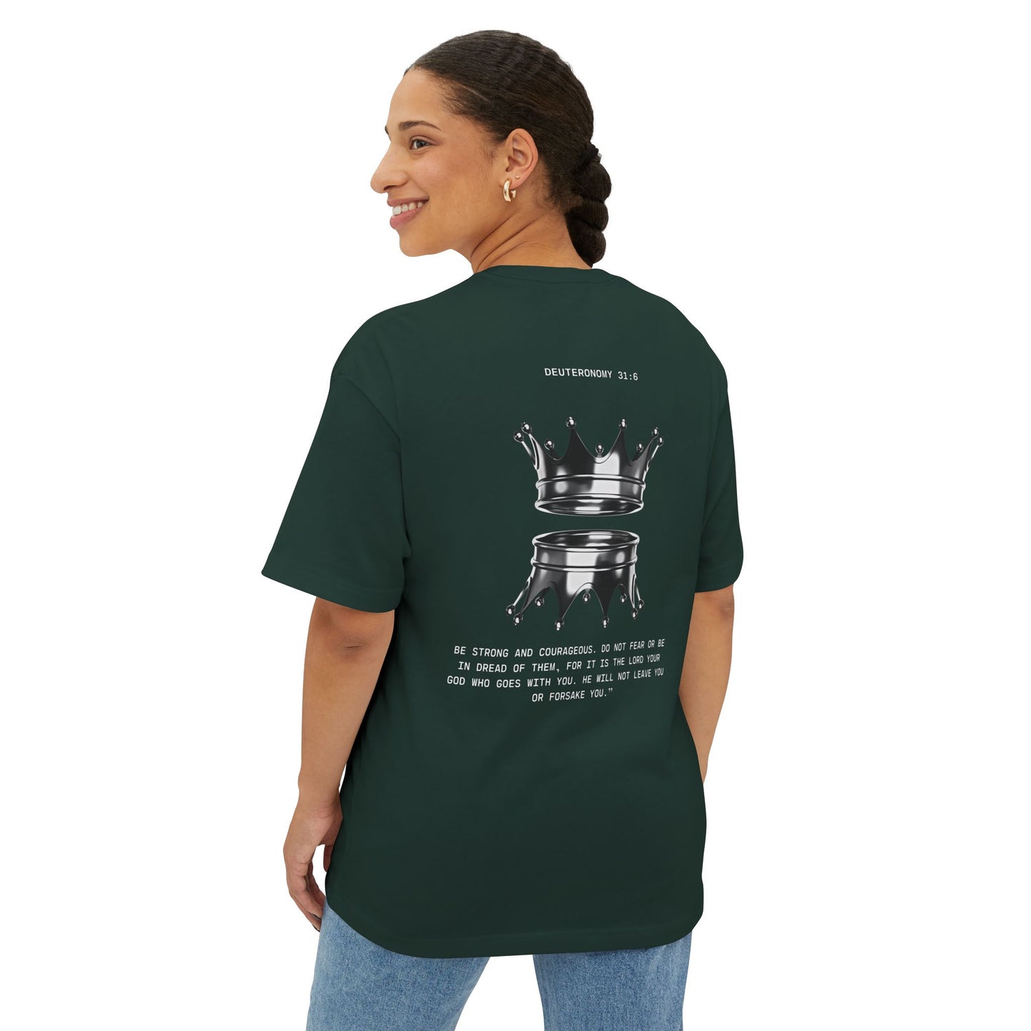 Crown Reflection Tee — Psalm 27:1 Inspirational Oversized T-Shirt
