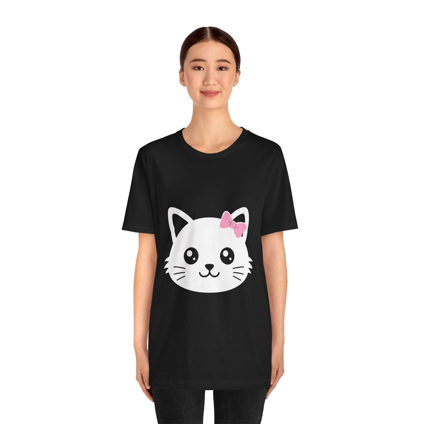Cute Kawaii Cat Face Tee — Cute Kitty Graphic T-Shirt