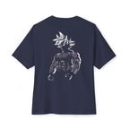 Anime Super Saiyan Tee — Black Oversized Boxy Shirt featuring Muscular Goku Silhouette