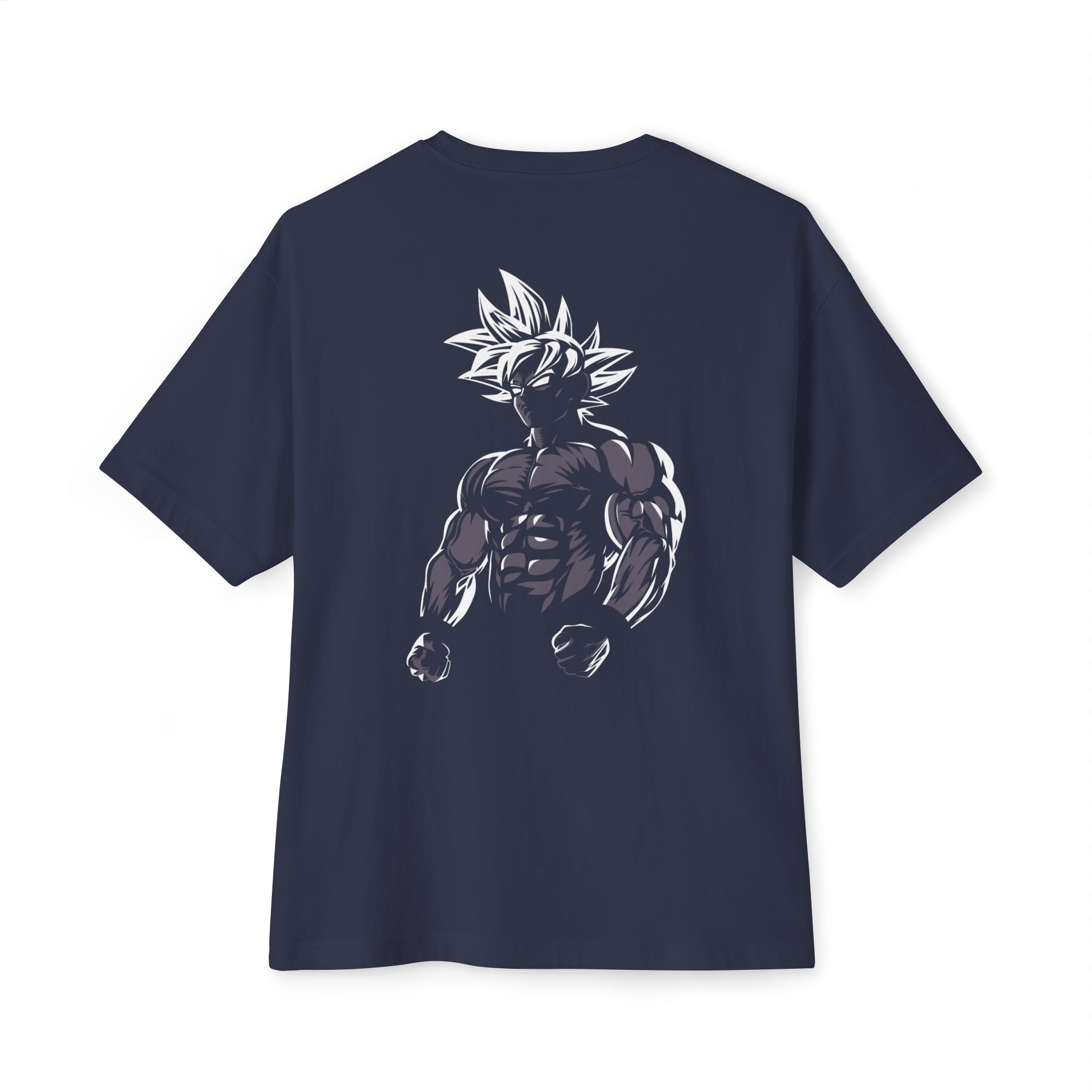 Anime Super Saiyan Tee — Black Oversized Boxy Shirt featuring Muscular Goku Silhouette