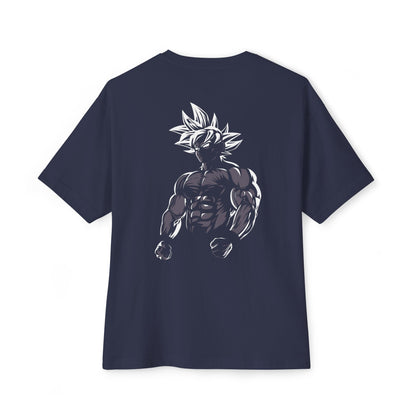 Anime Super Saiyan Tee — Black Oversized Boxy Shirt featuring Muscular Goku Silhouette
