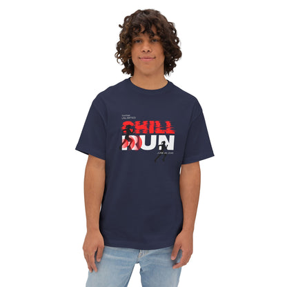 Chill Runner Tee — Minimalist Running Graphic Oversized Shirt