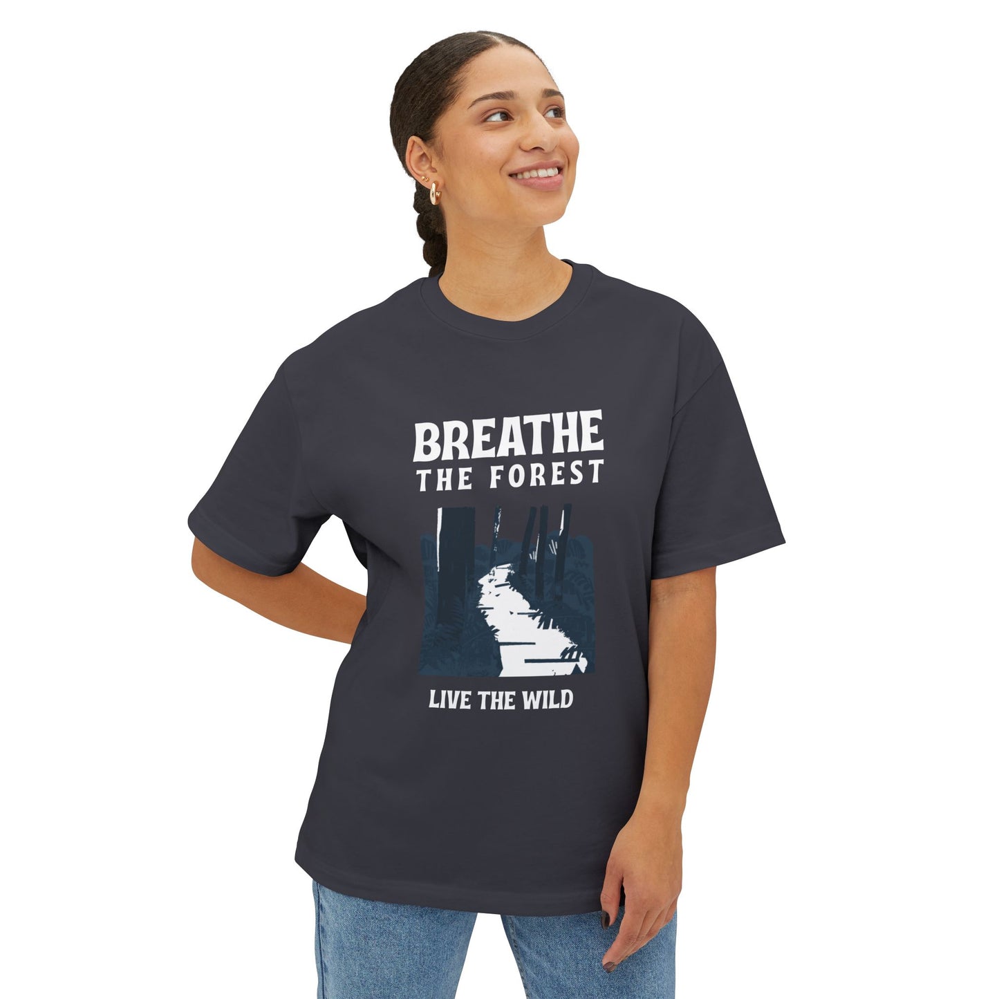 Breathe the Forest Graphic Tee — "Live the Wild" Nature T-Shirt