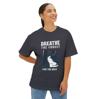 Breathe the Forest Graphic Tee — "Live the Wild" Nature T-Shirt