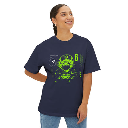Cyber Gamer Tee — Neon Green Anime Controller Design