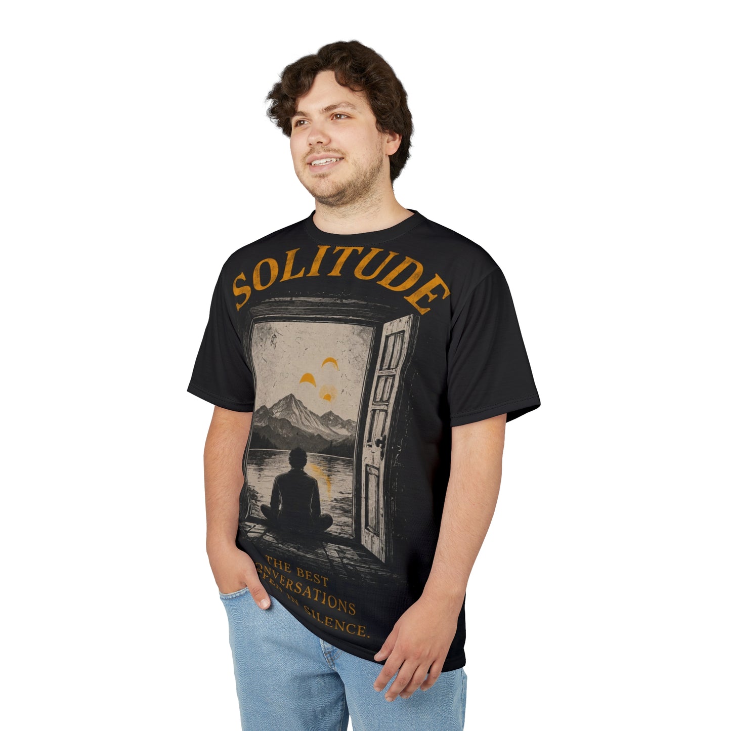 Solitude Scenic Tee — "The Best Conversations Happen in Silence"